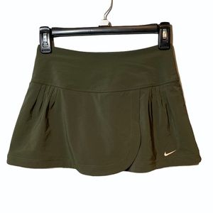 Nike Dri Fit Olive Green Micro Mini Skort skirt Size XS